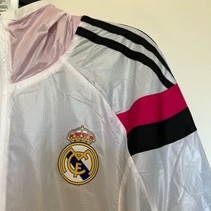 Adidas Real Madrid Training Jacket Anthem White/Black/Pink